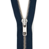 Broekrits metaal | zilver grof | 15 cm | YKK | 058 donkerblauw Rits RITS - BRK - MZILVF - 15 - D - BlAUW